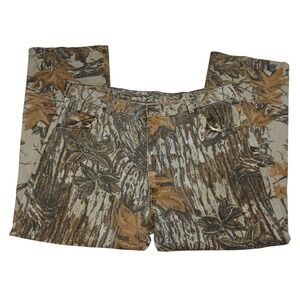 Duxbak Realtree Camo Pants Mens 39x30 Made in USA Cotton Hunting Camouflage Brwn